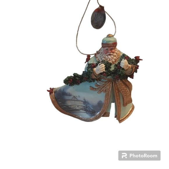 2003 Bringing Home the Tree Thomas Kinkade Old World Santas Ornament AS IS Read - Picture 15 of 15